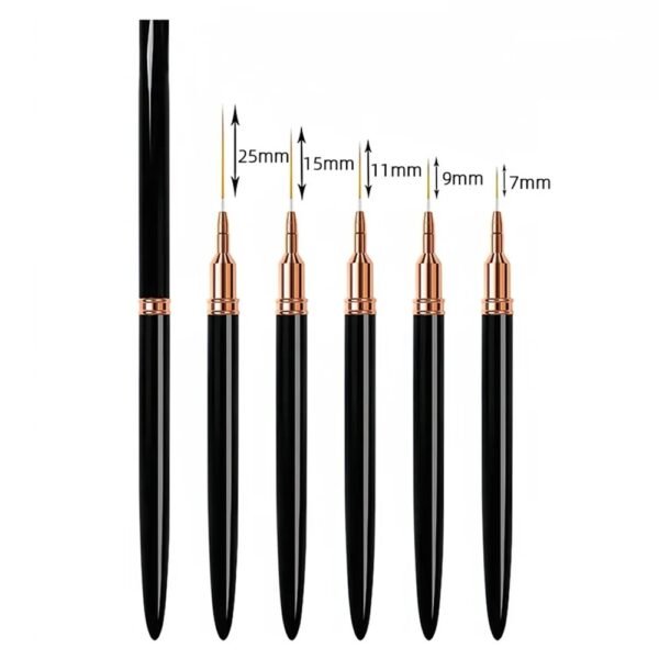 5pcs/set Nail Art Liner Brushes Set Elongated Striping Drawing Professional