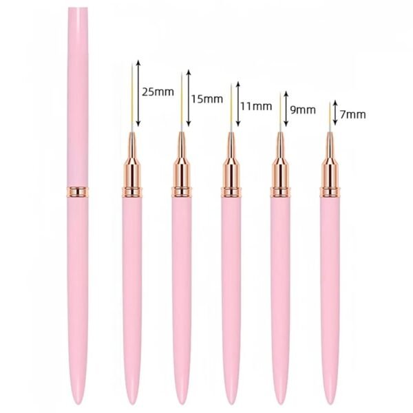 5pcs/set Nail Art Liner Brushes Set Elongated Striping Drawing Professional