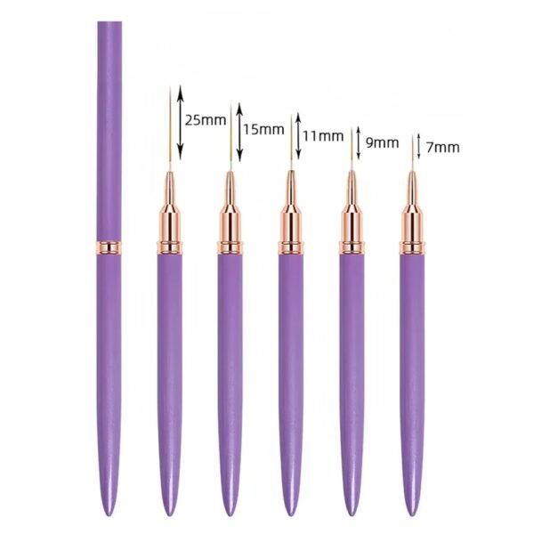 5pcs/set Nail Art Liner Brushes Set Elongated Striping Drawing Professional